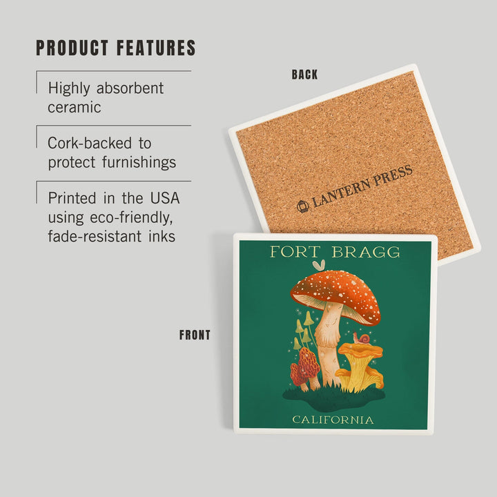 Fort Bragg, California, Mushroom Cluster, Coasters Coasters Lantern Press 