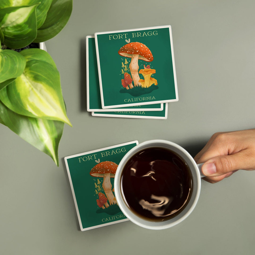 Fort Bragg, California, Mushroom Cluster, Coasters Coasters Lantern Press 