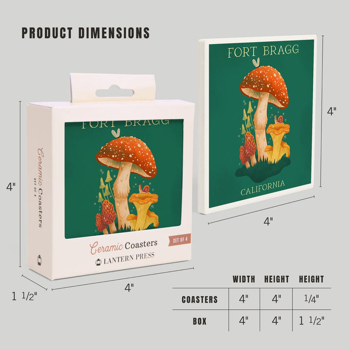 Fort Bragg, California, Mushroom Cluster, Coasters Coasters Lantern Press 