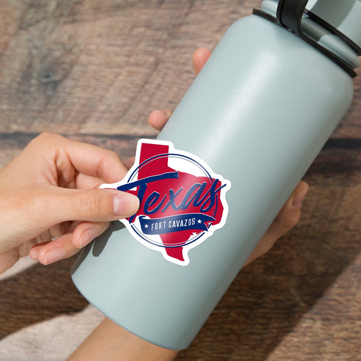 Fort Cavazos, Texas, Bright Modern, Contour, Vinyl Sticker Sticker Lantern Press 