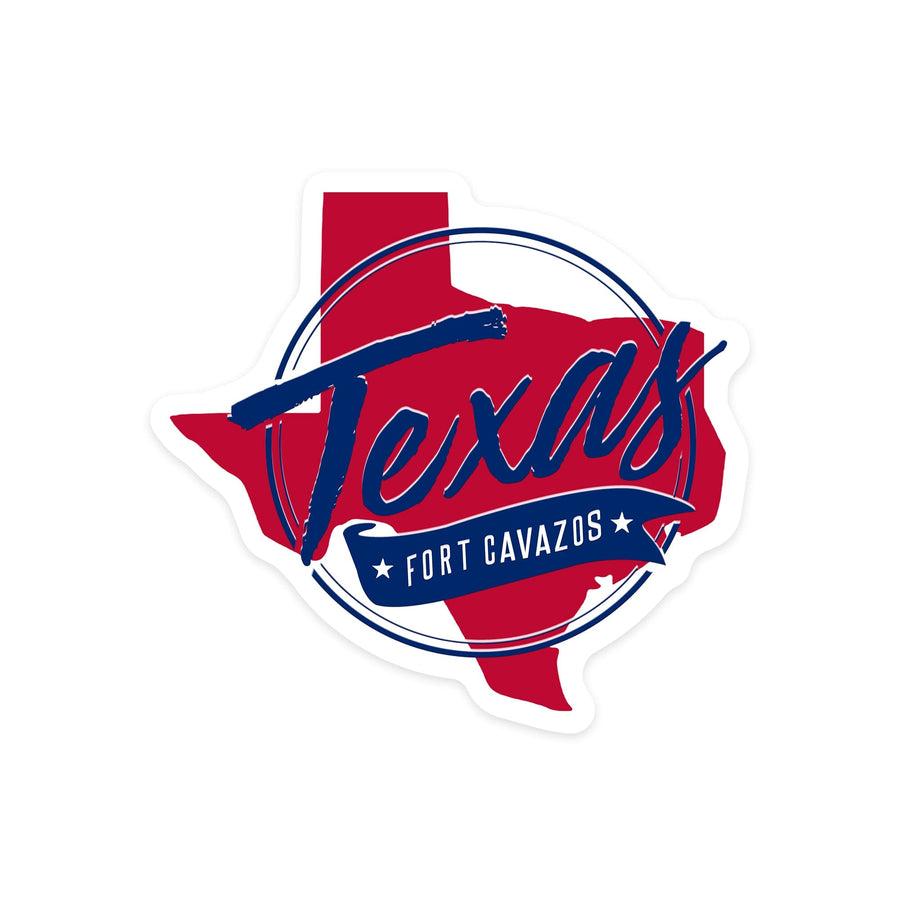 Fort Cavazos, Texas, Bright Modern, Contour, Vinyl Sticker Sticker Lantern Press 