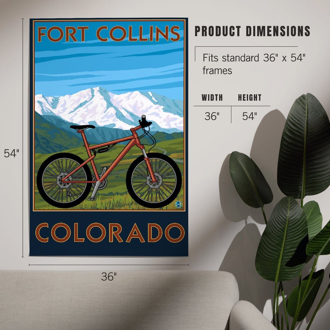 Fort Collins, Colorado, Mountain Bike, Art & Giclee Prints Art Lantern Press 