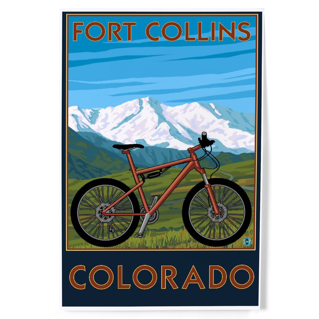 Fort Collins, Colorado, Mountain Bike, Art & Giclee Prints Art Lantern Press 