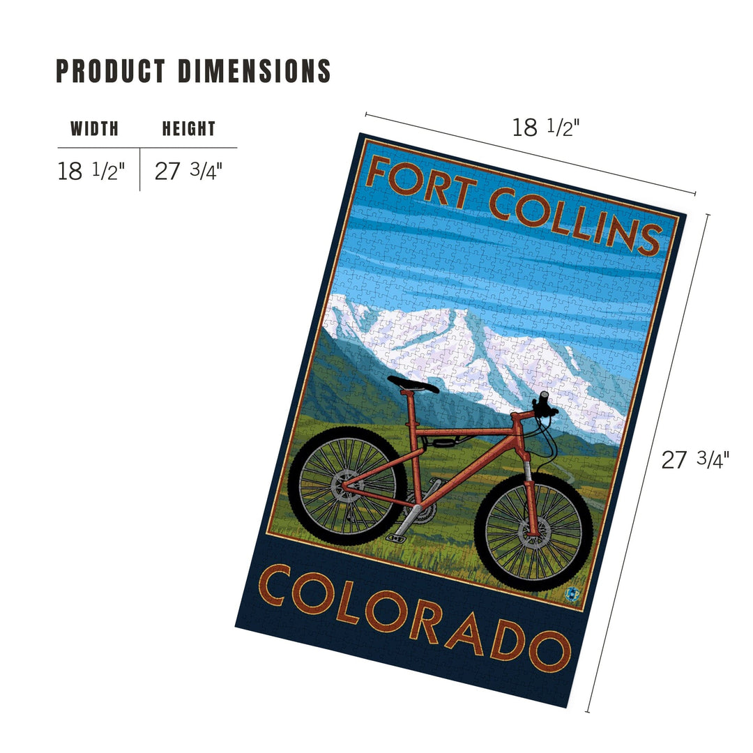 Fort Collins, Colorado, Mountain Bike, Jigsaw Puzzle Puzzle Lantern Press 