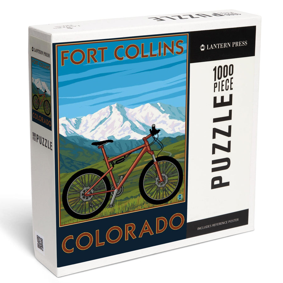 Fort Collins, Colorado, Mountain Bike, Jigsaw Puzzle Puzzle Lantern Press 