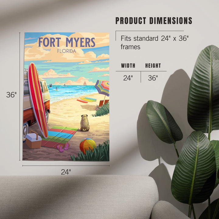 Fort Myers, Florida, Beach Activities, Painterly, Art & Giclee Prints Art Lantern Press 