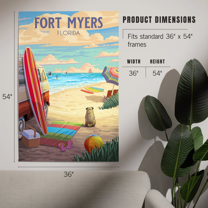 Fort Myers, Florida, Beach Activities, Painterly, Art & Giclee Prints Art Lantern Press 