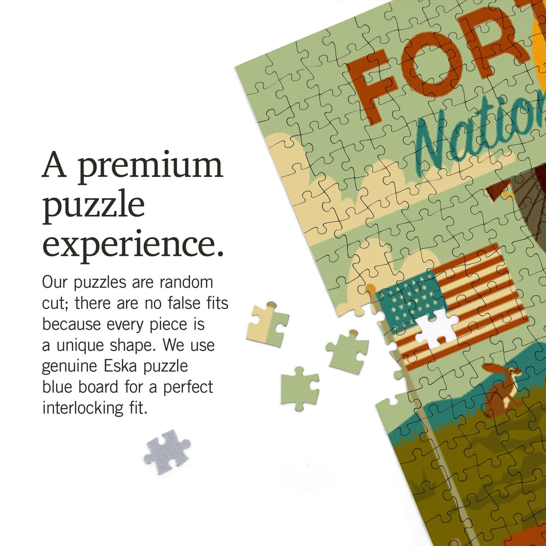 Fort Union National Monument, New Mexico, Geometric, Jigsaw Puzzle Puzzle Lantern Press 