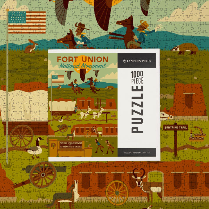 Fort Union National Monument, New Mexico, Geometric, Jigsaw Puzzle Puzzle Lantern Press 