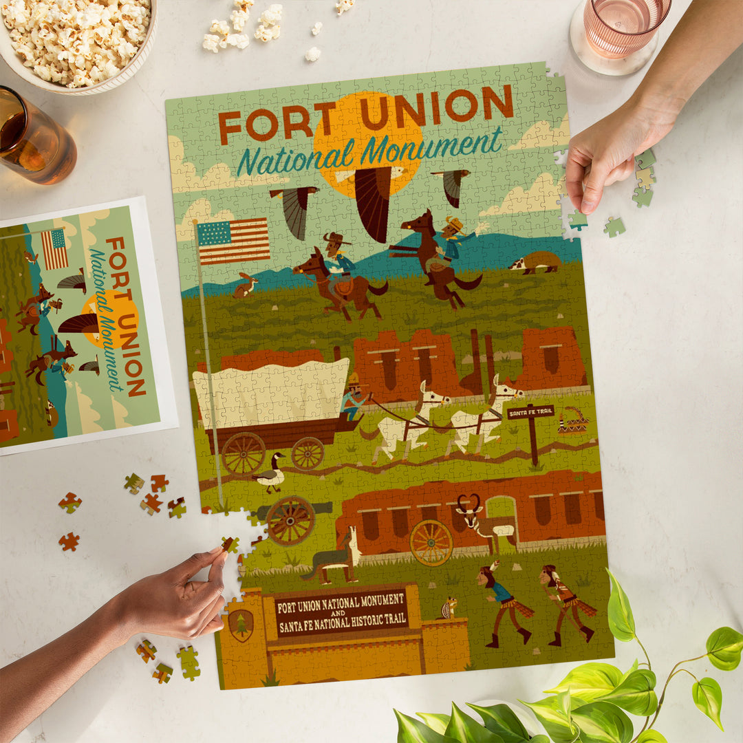 Fort Union National Monument, New Mexico, Geometric, Jigsaw Puzzle Puzzle Lantern Press 