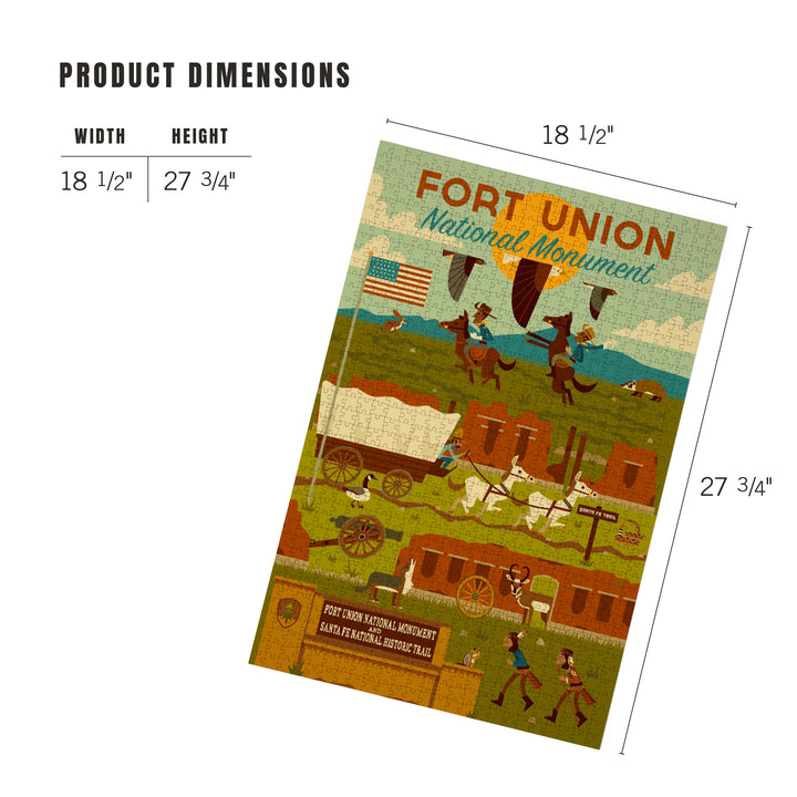 Fort Union National Monument, New Mexico, Geometric, Jigsaw Puzzle Puzzle Lantern Press 