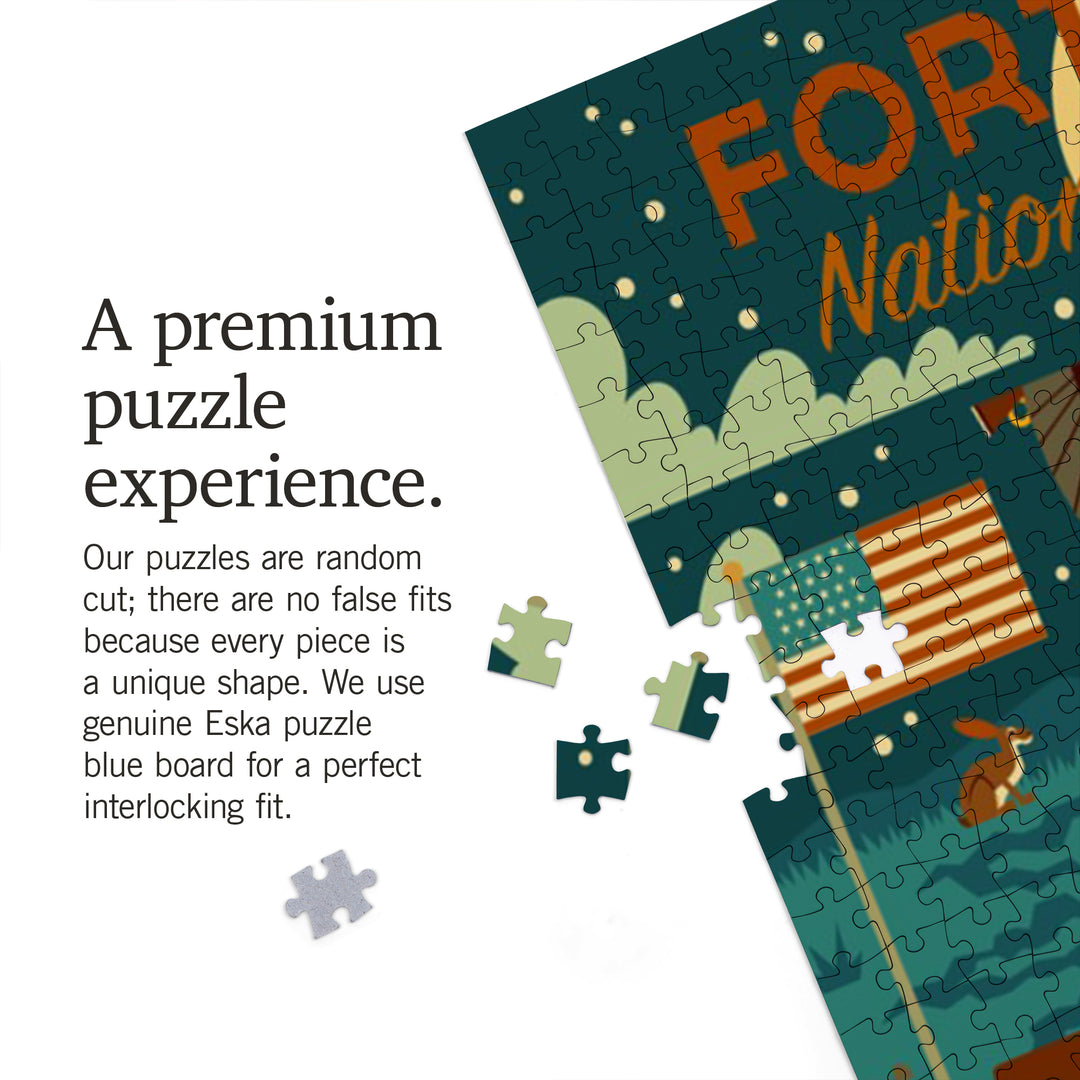 Fort Union National Monument, New Mexico, Night Scene, Geometric, Jigsaw Puzzle Puzzle Lantern Press 