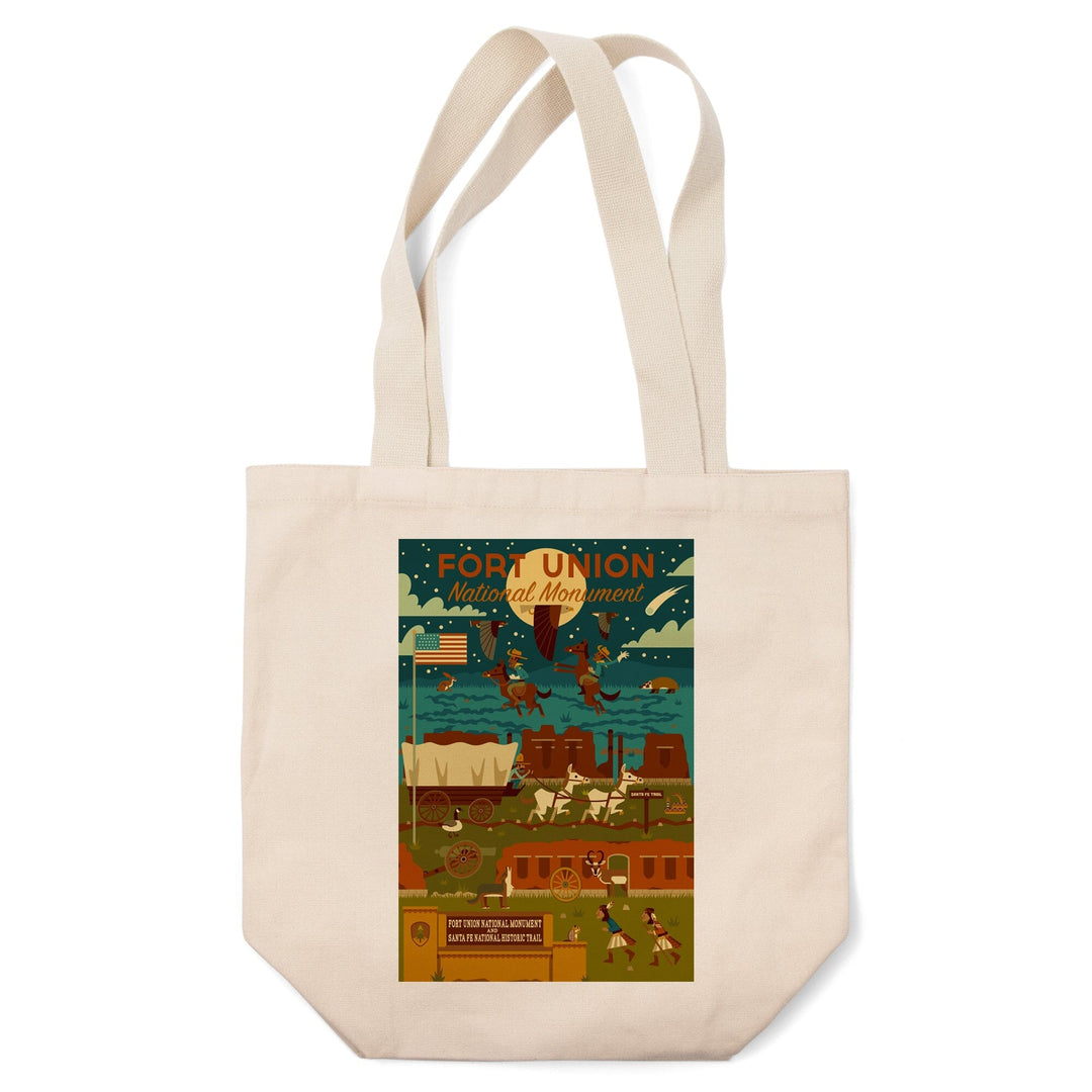 Fort Union National Monument, New Mexico, Night Scene, Geometric, Tote Bag Totes Lantern Press 