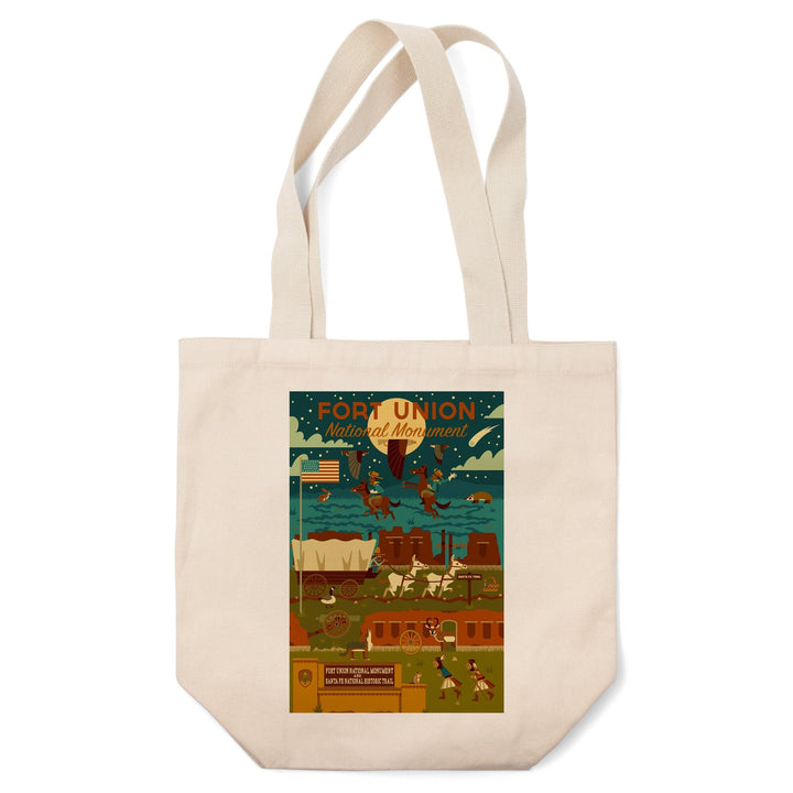 Fort Union National Monument, New Mexico, Night Scene, Geometric, Tote Bag Totes Lantern Press 