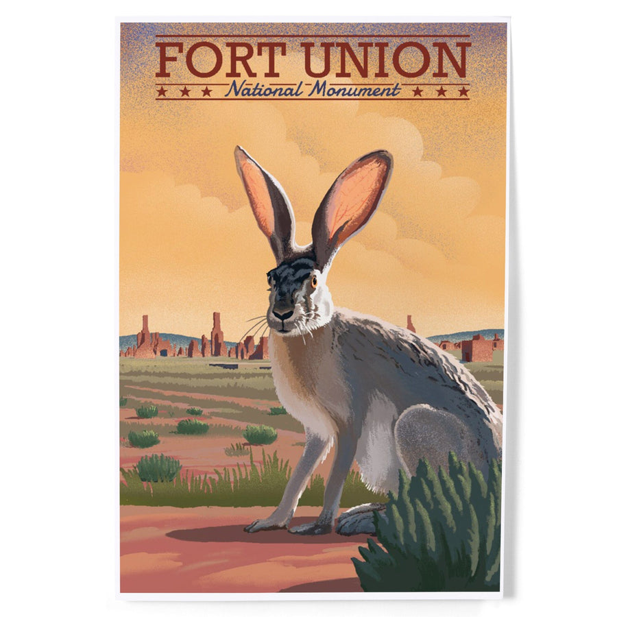 Fort Union, New Mexico, Jackrabbit, Lithograph, Art & Giclee Prints Art Lantern Press 