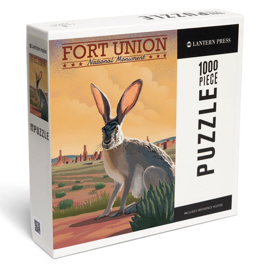 Fort Union, New Mexico, Jackrabbit, Lithograph, Jigsaw Puzzle Puzzle Lantern Press 