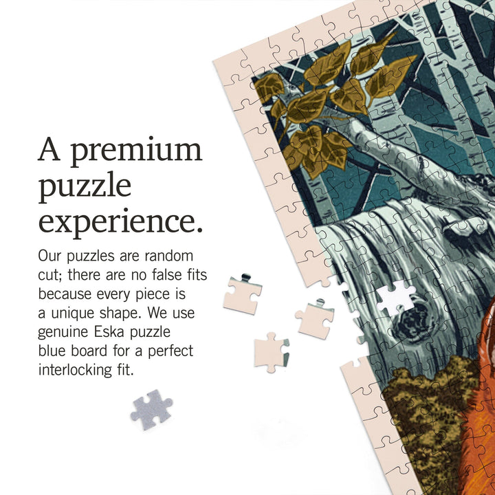 Fox and Kit, Letterpress, Jigsaw Puzzle Puzzle Lantern Press 