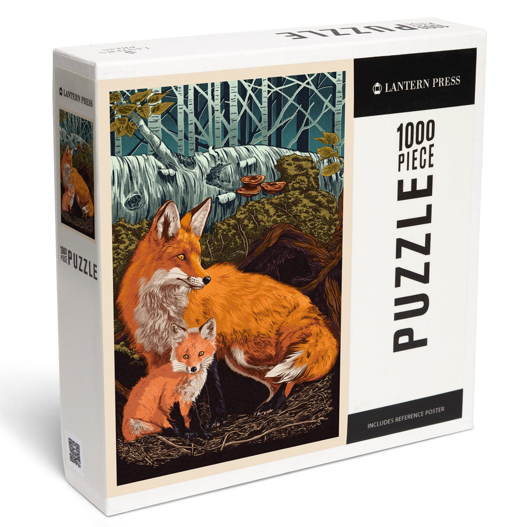 Fox and Kit, Letterpress, Jigsaw Puzzle Puzzle Lantern Press 