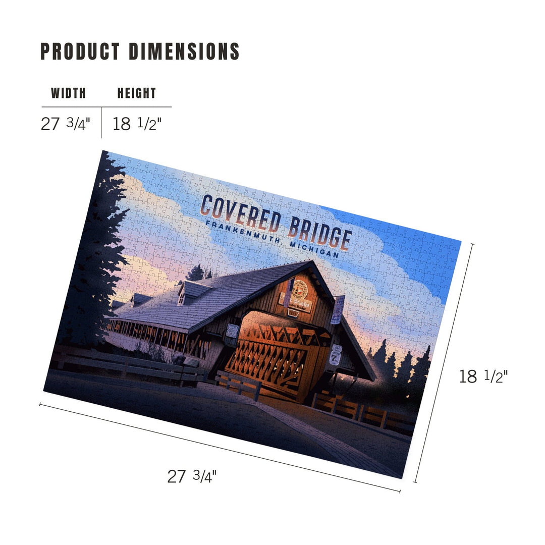 Frankenmuth, Michigan, Covered Bridge, Jigsaw Puzzle Puzzle Lantern Press 
