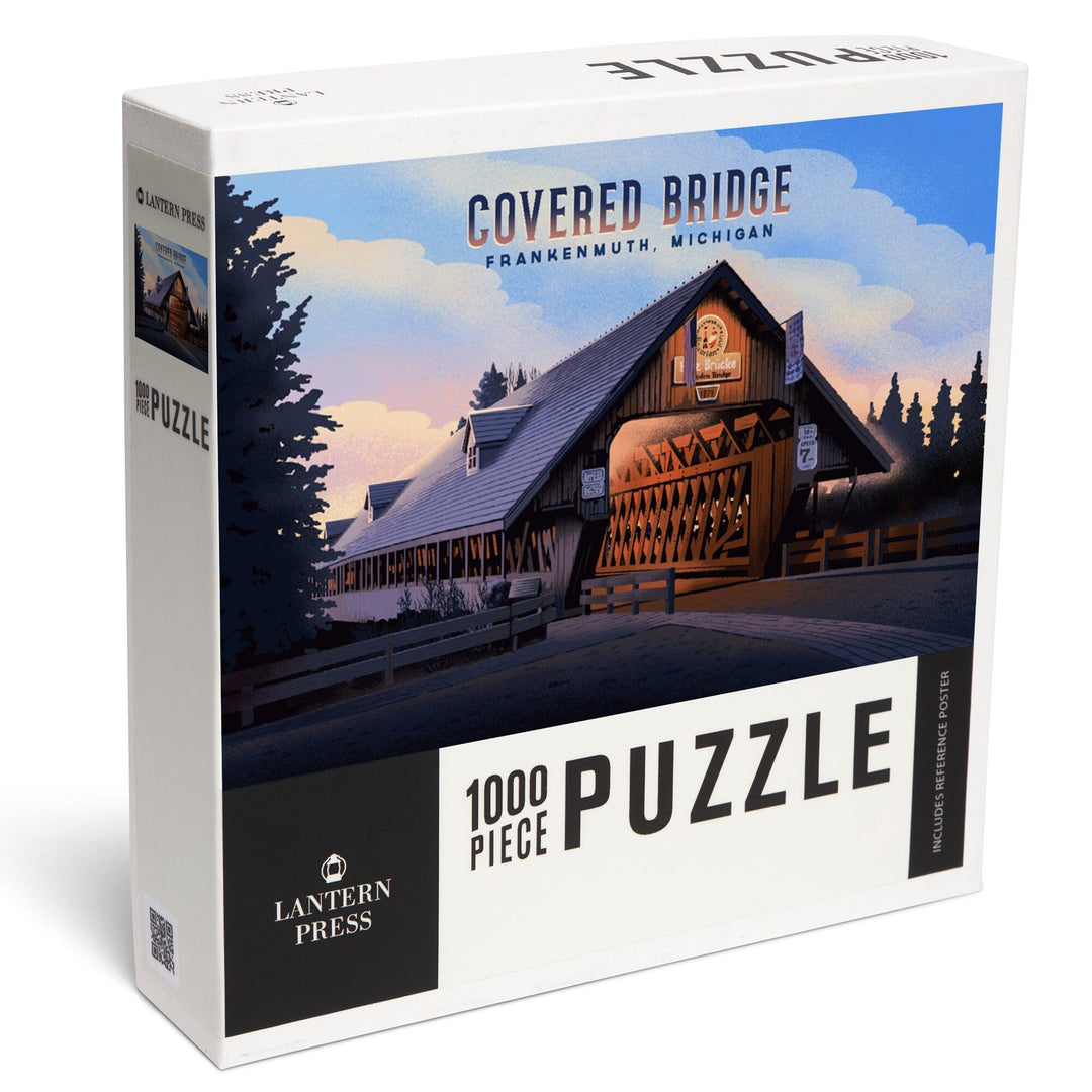 Frankenmuth, Michigan, Covered Bridge, Jigsaw Puzzle Puzzle Lantern Press 