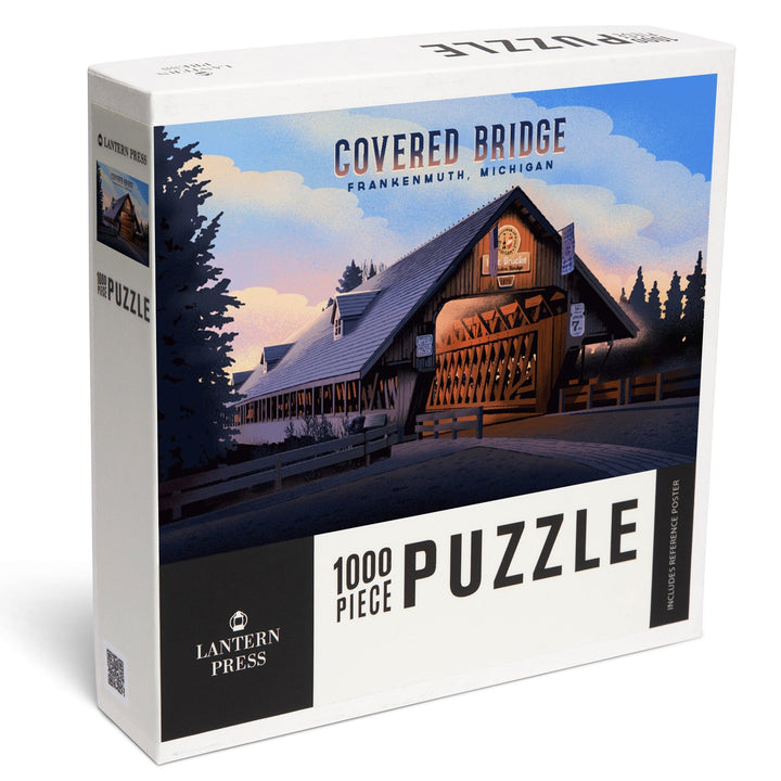 Frankenmuth, Michigan, Covered Bridge, Jigsaw Puzzle Puzzle Lantern Press 