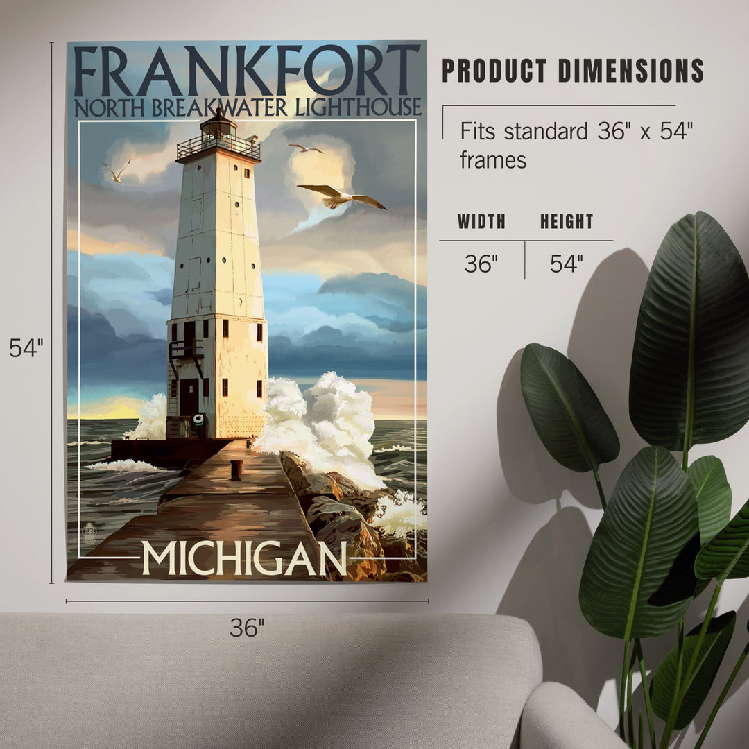 Frankfort Lighthouse, Michigan, Art & Giclee Prints Art Lantern Press 