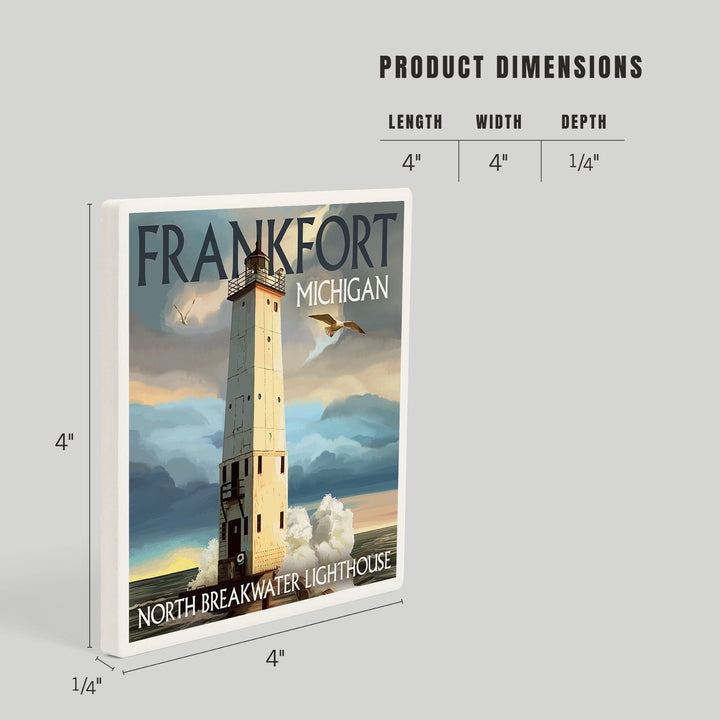 Frankfort Lighthouse, Michigan, Coasters Coasters Lantern Press 