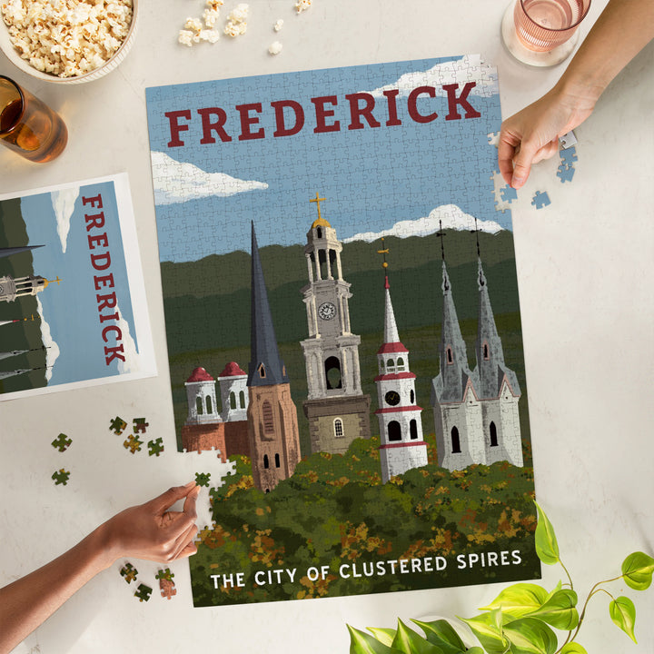 Frederick, Maryland, City of Clustered Spires, Jigsaw Puzzle Puzzle Lantern Press 