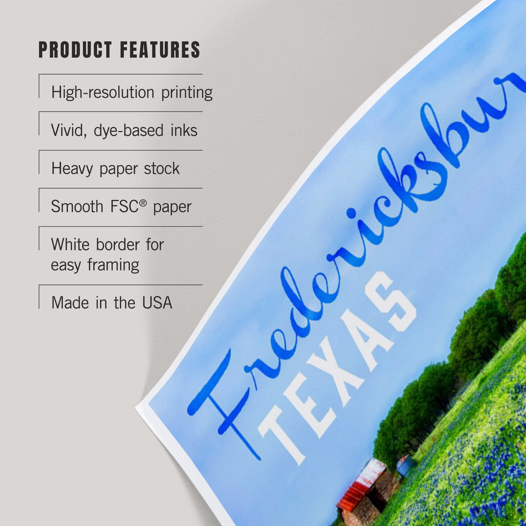 Fredericksburg, Texas, Bluebonnets, Art & Giclee Prints Art Lantern Press 