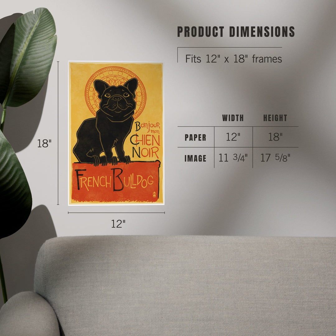 French Bulldog, Retro Chien Noir Ad, Art & Giclee Prints Art Lantern Press 