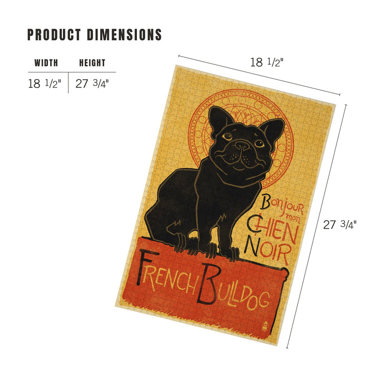 French Bulldog, Retro Chien Noir Ad, Jigsaw Puzzle Puzzle Lantern Press 