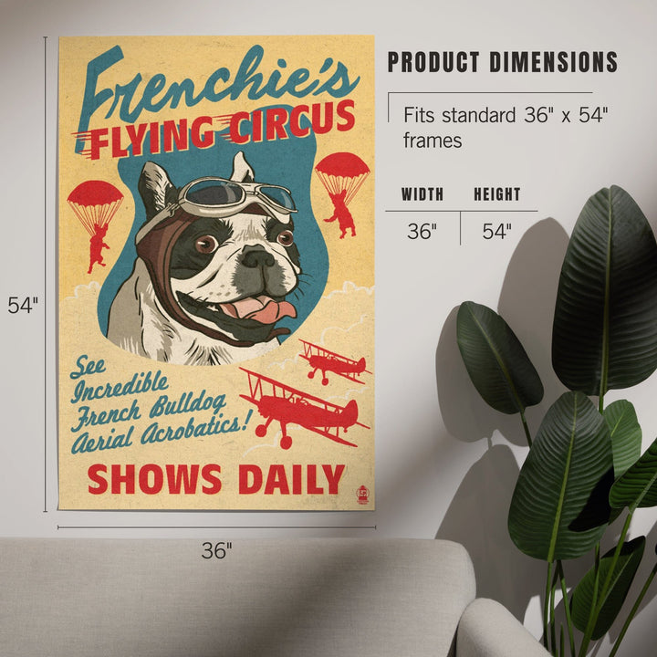 French Bulldog, Retro Flying Circus Ad, Art & Giclee Prints Art Lantern Press 