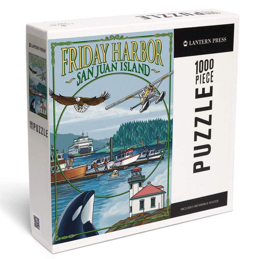Friday Harbor, San Juan Island, Washington, Views, Jigsaw Puzzle Puzzle Lantern Press 
