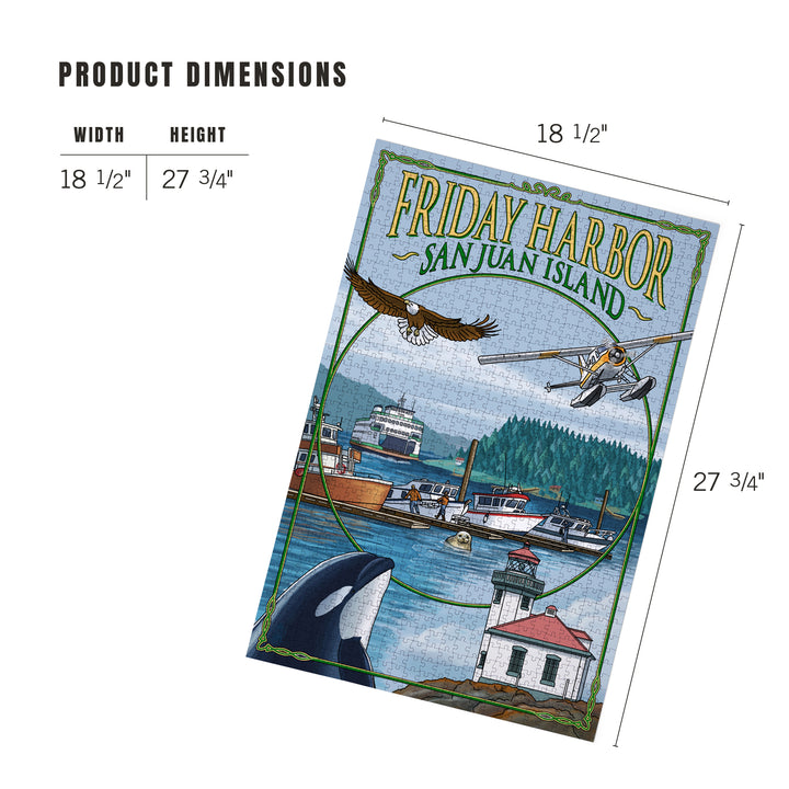 Friday Harbor, San Juan Island, Washington, Views, Jigsaw Puzzle Puzzle Lantern Press 