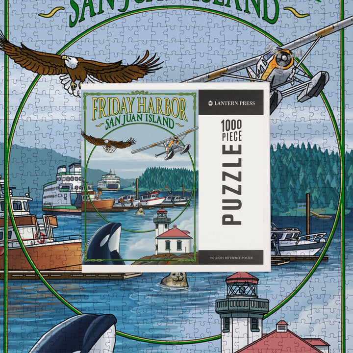 Friday Harbor, San Juan Island, Washington, Views, Jigsaw Puzzle Puzzle Lantern Press 