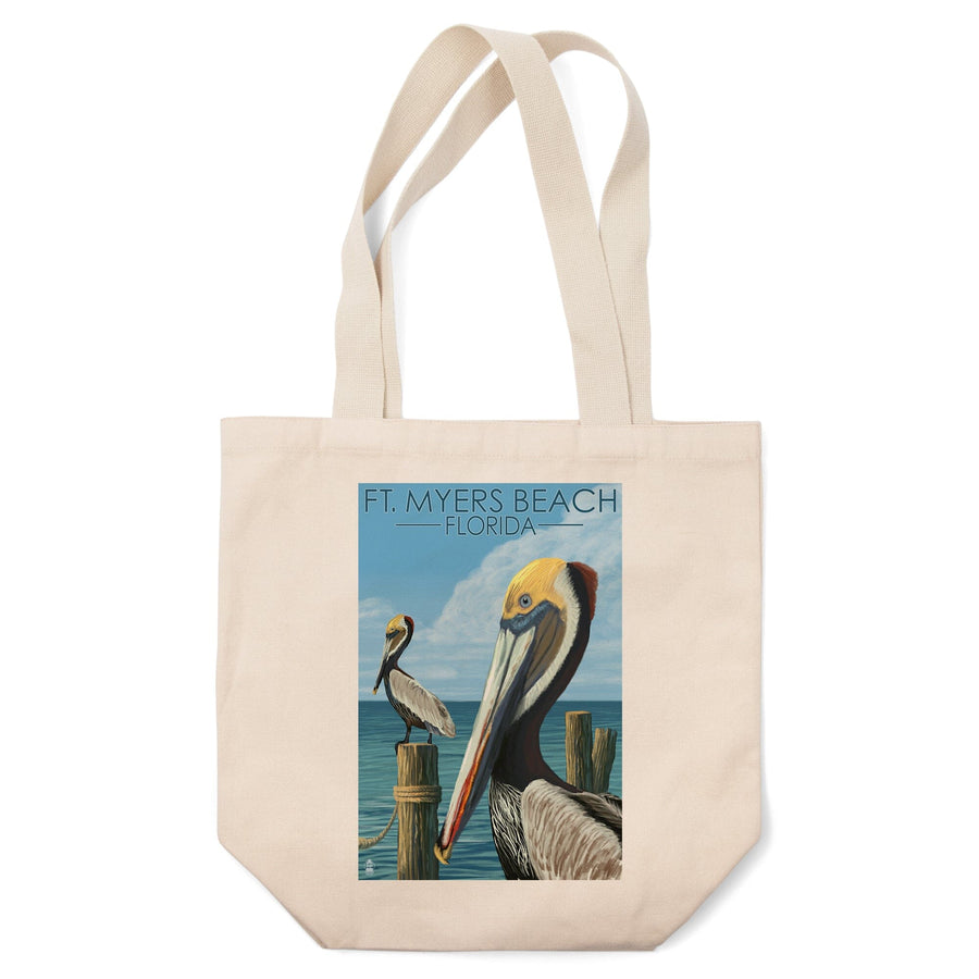 Ft. Myers Beach, Florida, Pelicans, Tote Bag Totes Lantern Press 