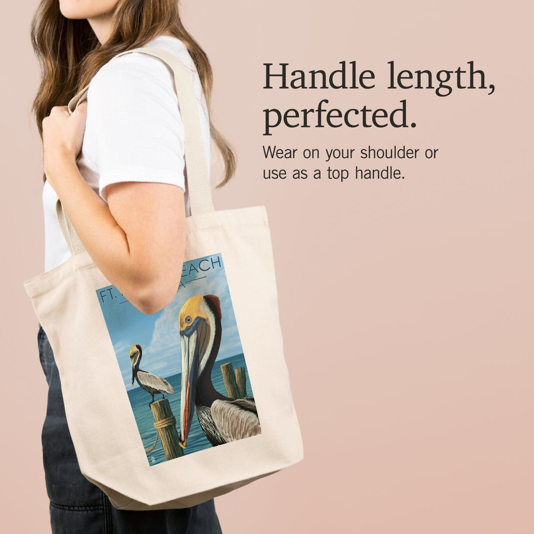 Ft. Myers Beach, Florida, Pelicans, Tote Bag Totes Lantern Press 