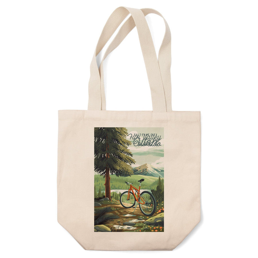 Fun Valley, Colorado, Off To Wander, Cycling with Mountains, Tote Bag Totes Lantern Press 