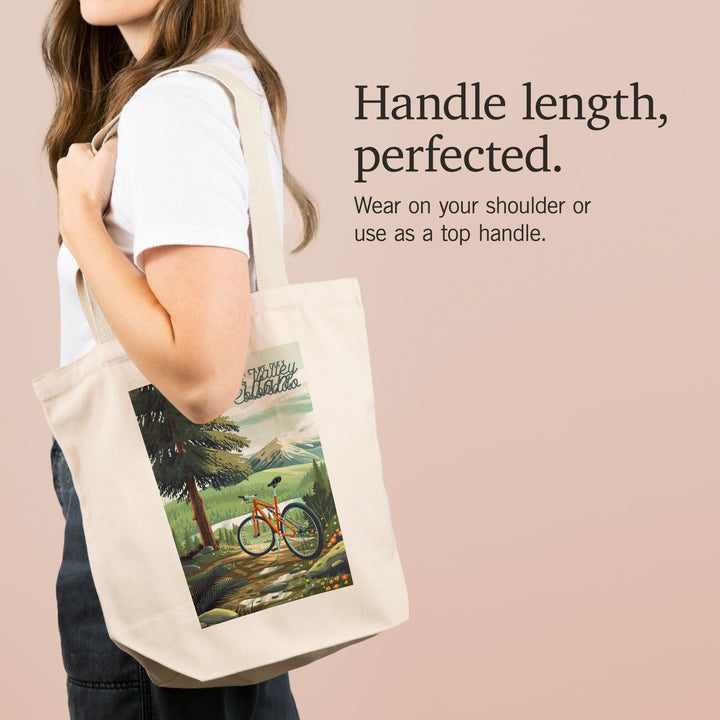 Fun Valley, Colorado, Off To Wander, Cycling with Mountains, Tote Bag Totes Lantern Press 