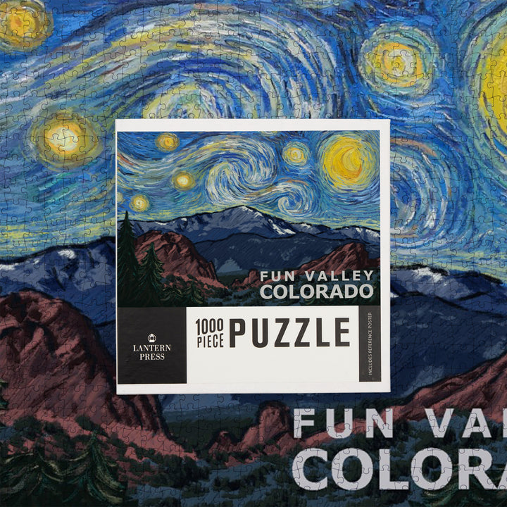 Fun Valley, Colorado, Starry Night, Jigsaw Puzzle Puzzle Lantern Press 