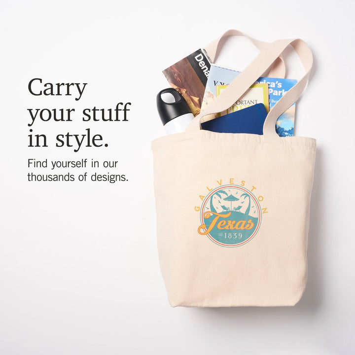 Galveston, Texas, Beach Scene,, Tote Bag Totes Lantern Press 