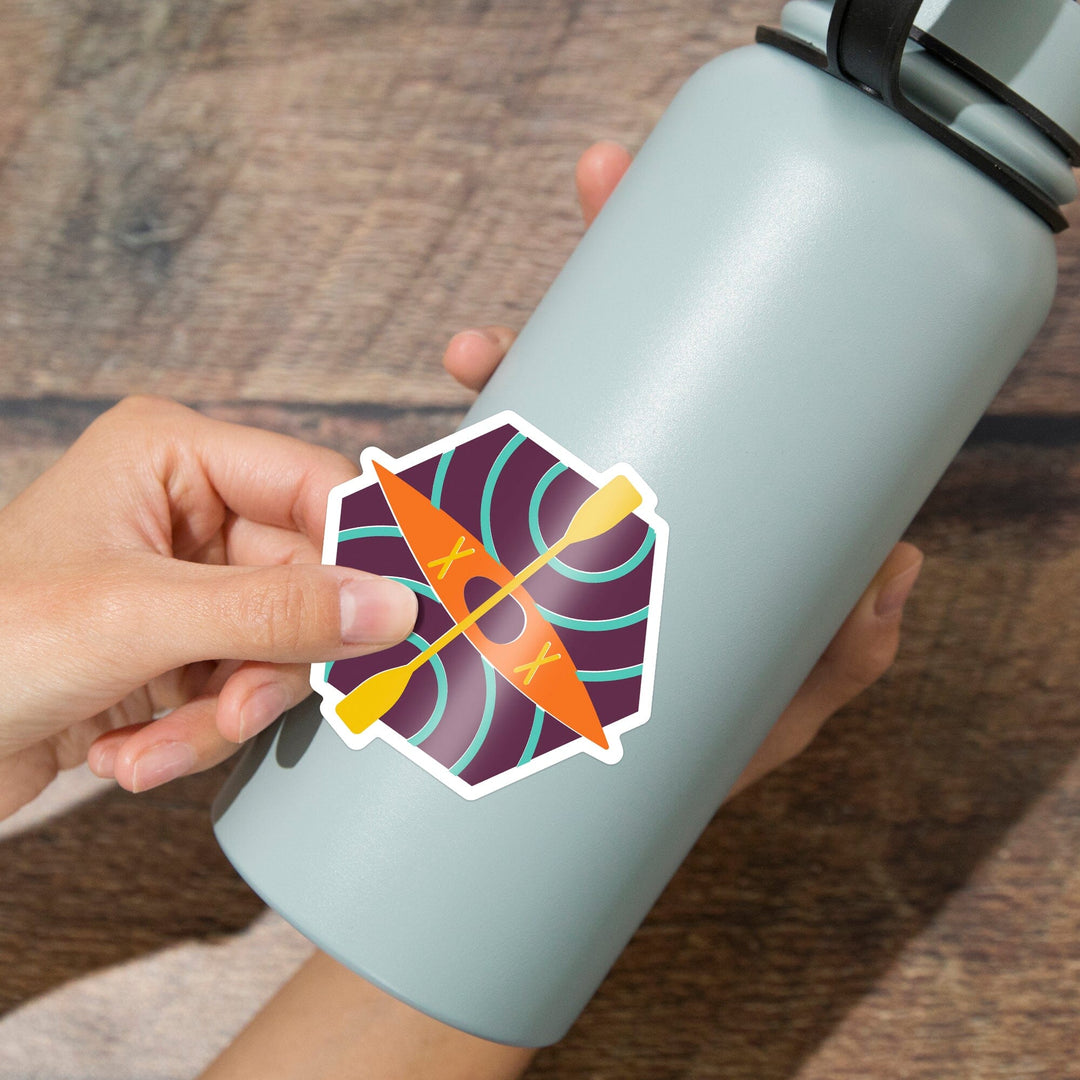 Game For Adventure Series, Bold Kayak, Vinyl Sticker Sticker Lantern Press 