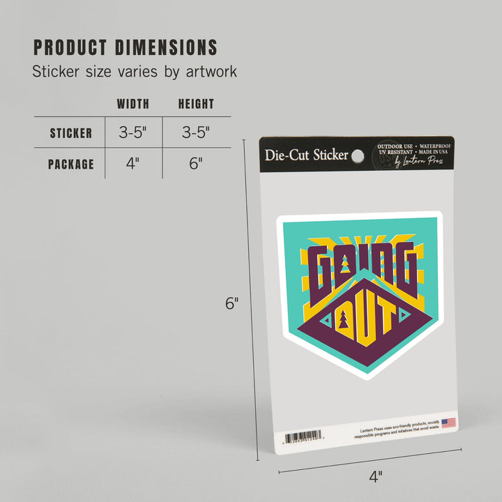 Game For Adventure Series, Going Out, Vinyl Sticker Sticker Lantern Press 