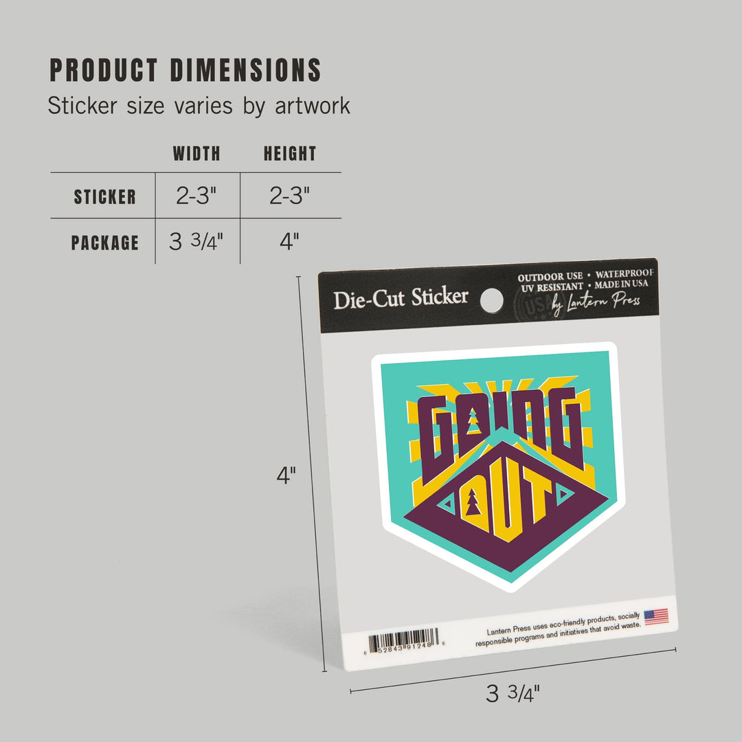 Game For Adventure Series, Going Out, Vinyl Sticker Sticker Lantern Press 