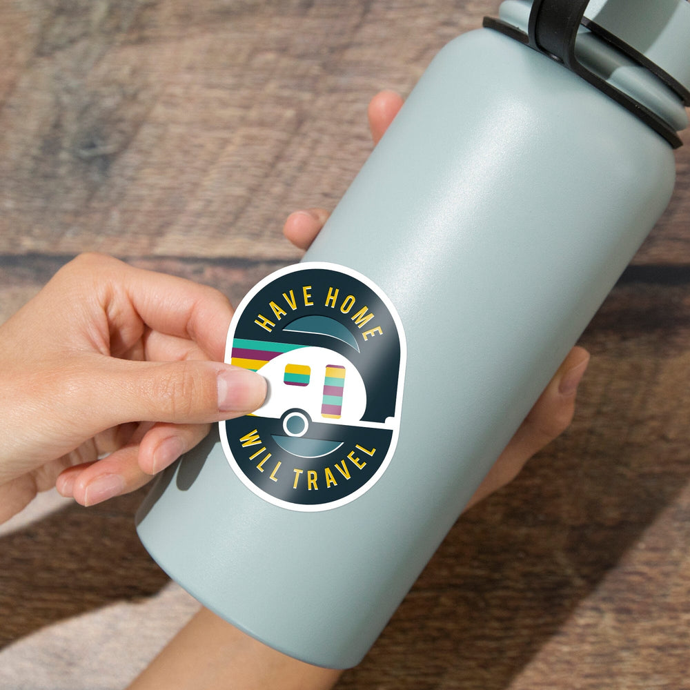 Game For Adventure Series, Have Home Will Travel, Vinyl Sticker Sticker Lantern Press 