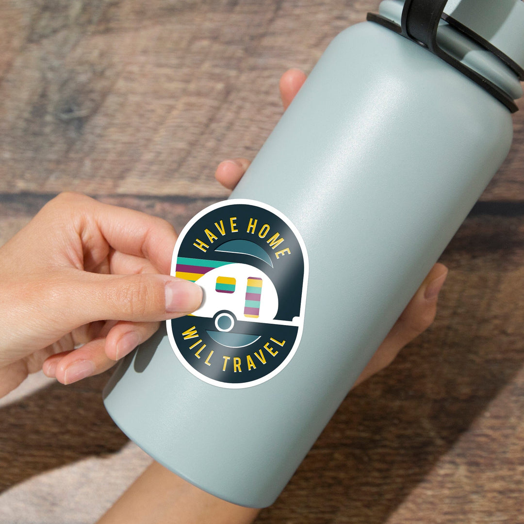 Game For Adventure Series, Have Home Will Travel, Vinyl Sticker Sticker Lantern Press 