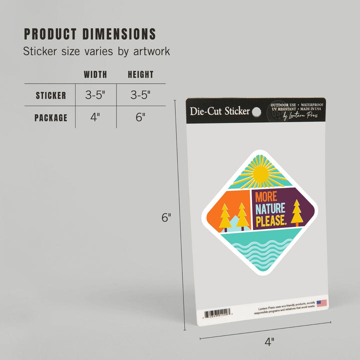 Game For Adventure Series, More Nature Please, Vinyl Sticker Sticker Lantern Press 
