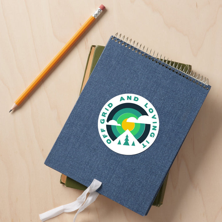 Game For Adventure Series, Off Grid And Loving It, Vinyl Sticker Sticker Lantern Press 
