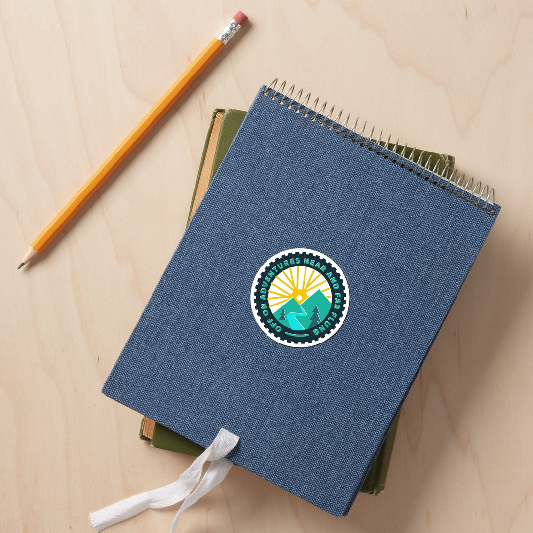 Game For Adventure Series, Off On Adventures Near And Far Flung, Vinyl Sticker Sticker Lantern Press 