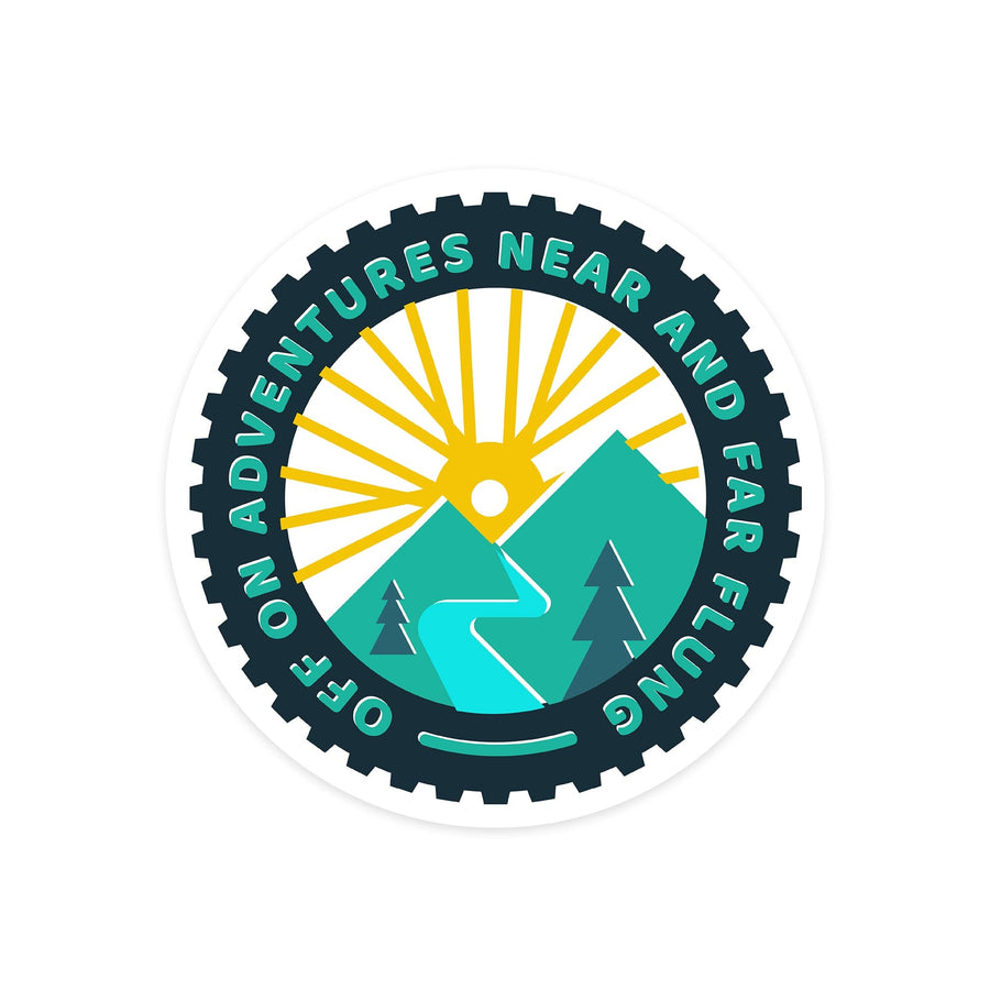 Game For Adventure Series, Off On Adventures Near And Far Flung, Vinyl Sticker Sticker Lantern Press 